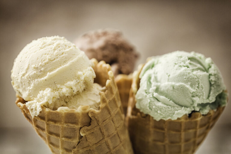 Vanilla, Chocolate and Pistachio Ice Cream