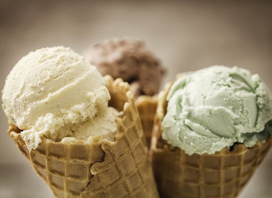 Vanilla, Chocolate and Pistachio Ice Cream